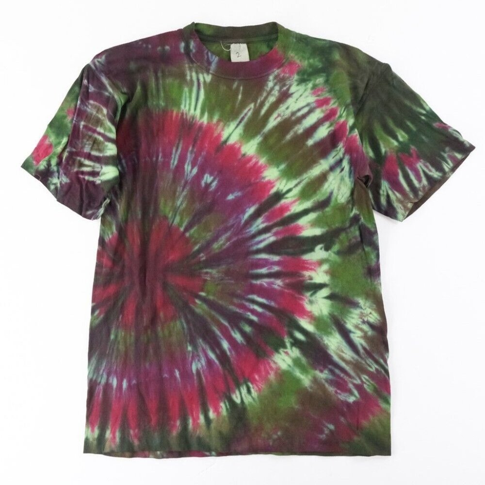 NWOT Single Stitch T-Shirt Blank Hand Tie Dyed Wheel Multi S/S Hering Sz. M 37'
